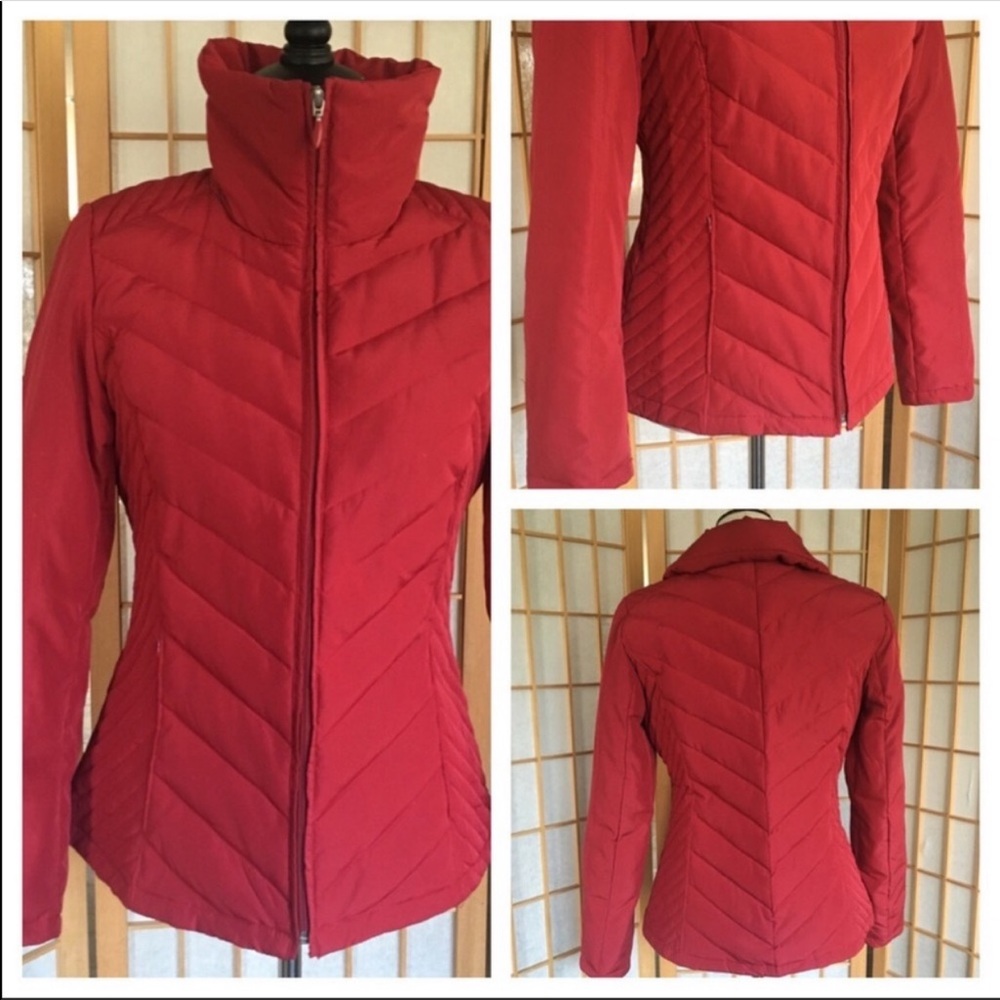 Kenneth Cole Reaction Feather Down Red Jacket SZ S